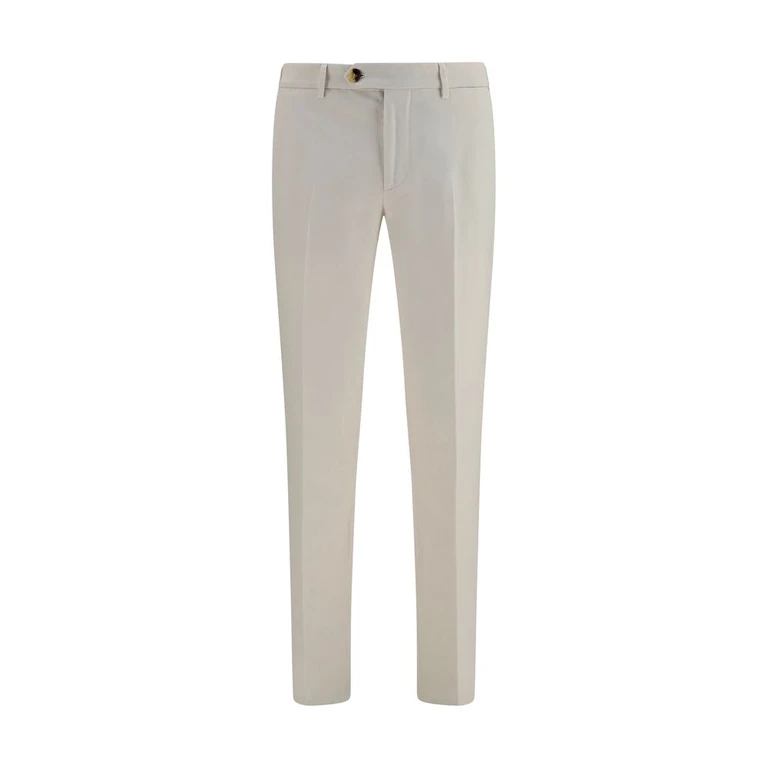 Brunello Cucinelli White Cotton Casual Pants - Men