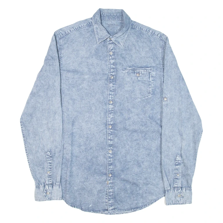CALVIN KLEIN JEANS Mens Shirt Blue Long Sleeve S