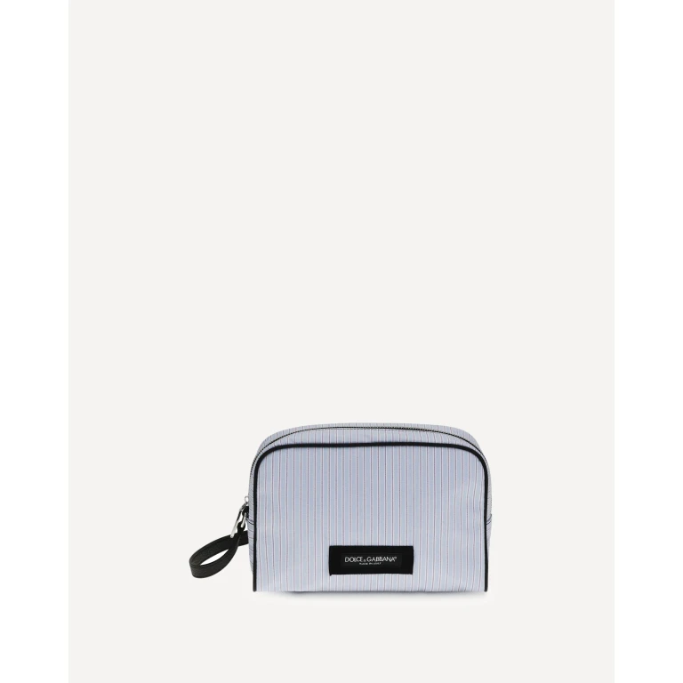 DOLCE & GABBANA Striped poplin and leather Handbag Male UNI