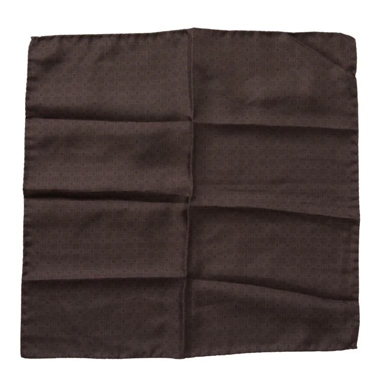 Dolce & Gabbana Brown Patterned Silk Square Handkerchief Scarf - Men