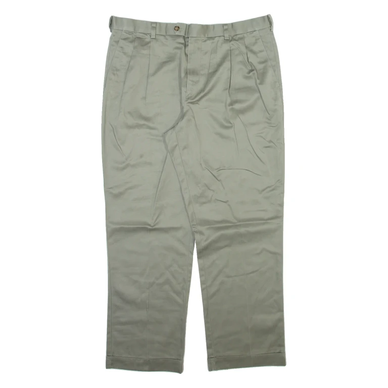 ROUNDTREE AND YORKE Mens Trousers Grey Relaxed Straight W38 L30