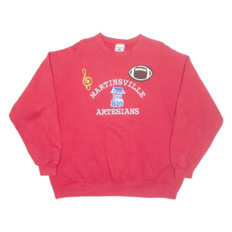 LEE Martinsville Artesians Mens Sweatshirt Red USA L