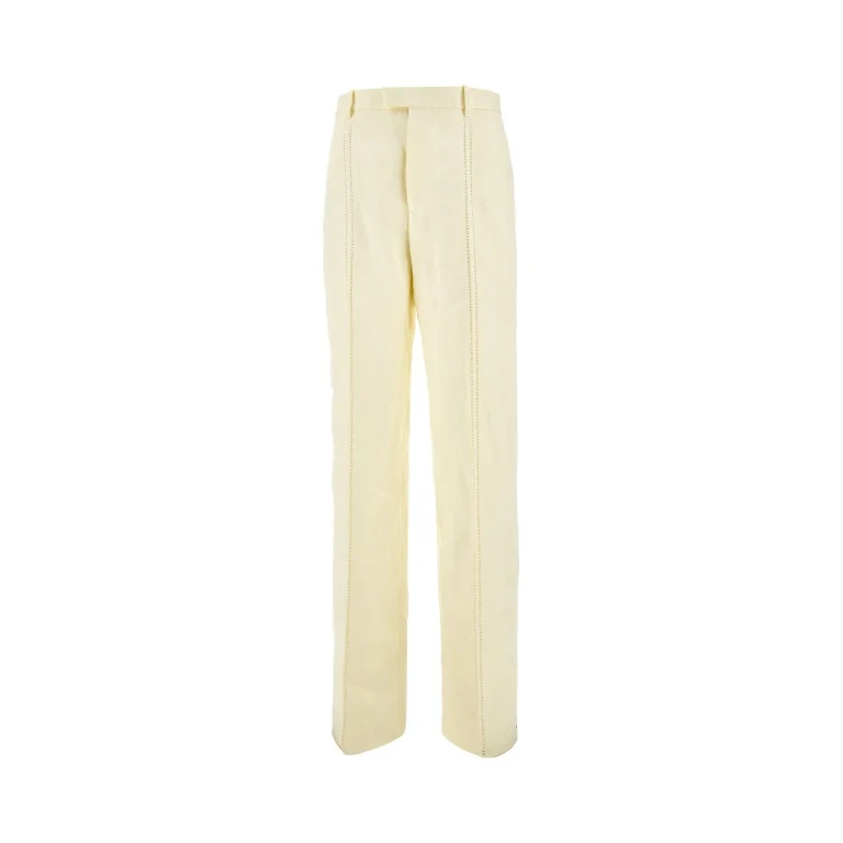 BOTTEGA VENETA Straight leg linen pants Woman 38