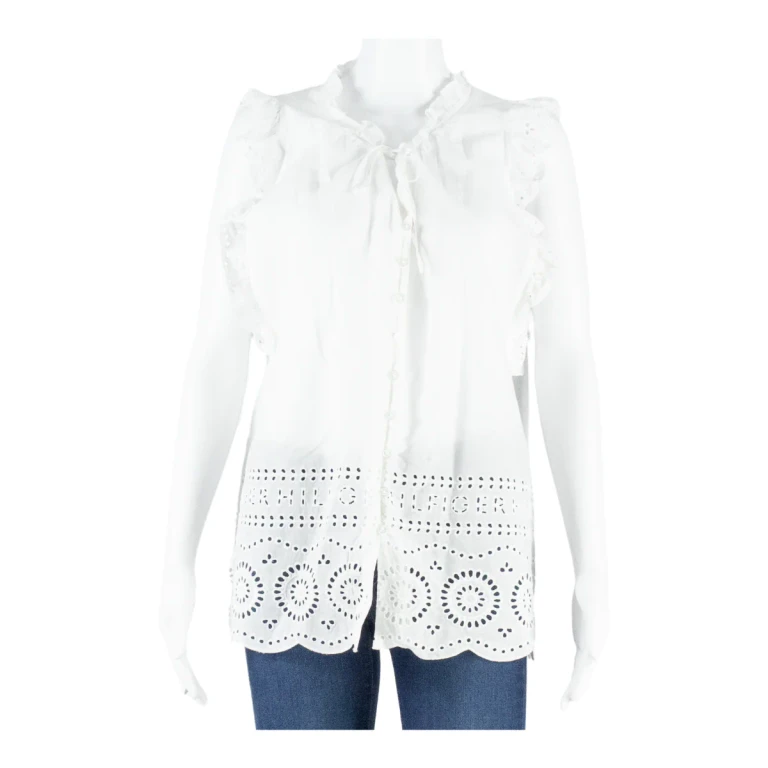 Womens Blouse Vest White V-Neck Sleeveless S