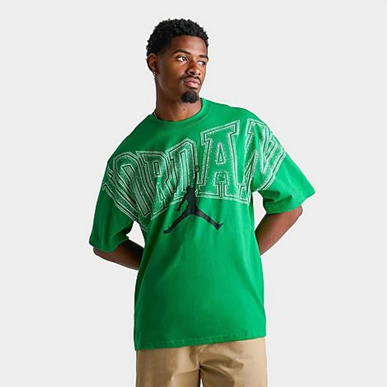 Nike Men's Jordan Stretch Graphic T-Shirt in Lucky Green/Black Size: Small