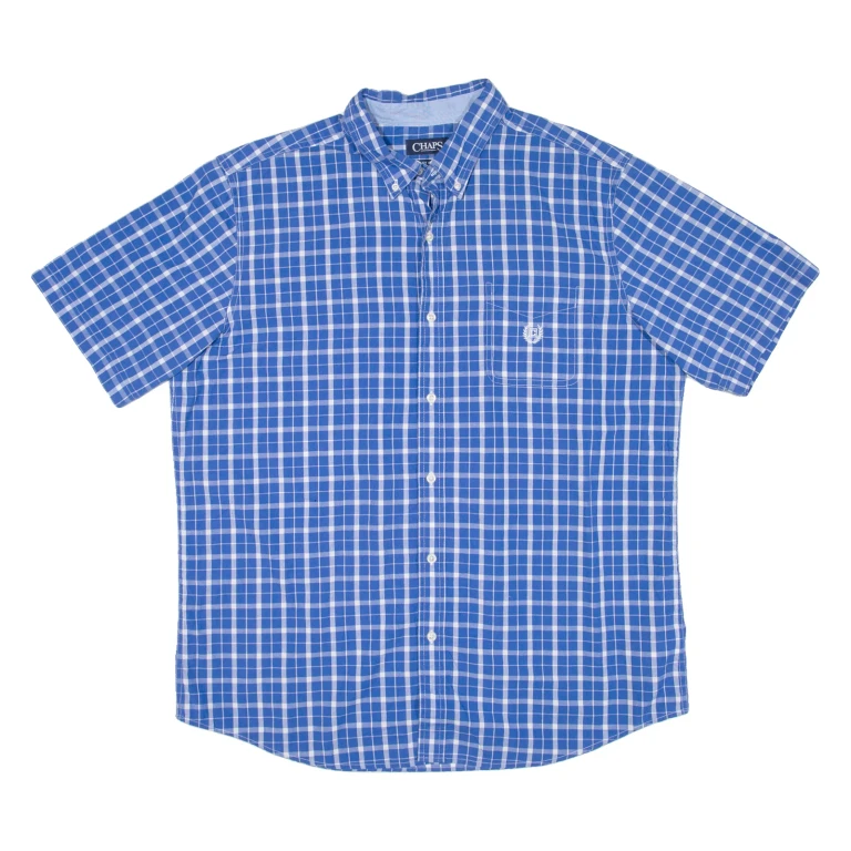 CHAPS Mens Shirt Blue Check XL