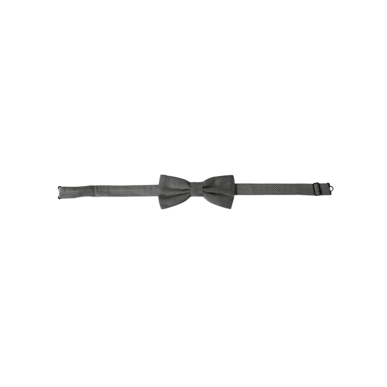 Dolce & Gabbana Gray Silk Patterned Adjustable Neck Men Papillon Bow Tie Dark - Men