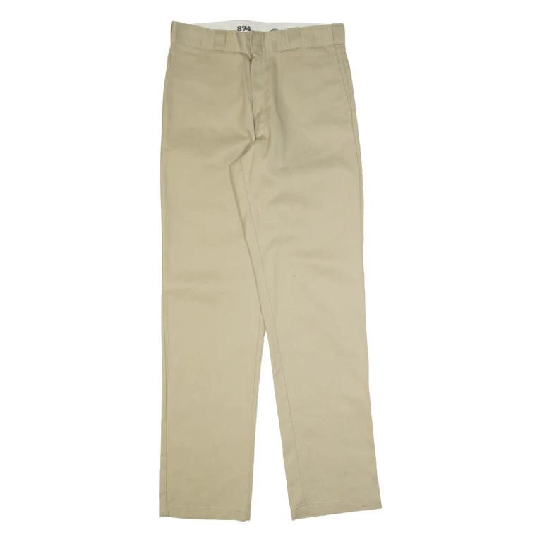 DICKIES 874 Workwear Mens Trousers Beige Regular Straight W34 L36