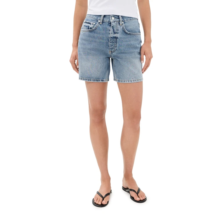 ANINE BING Delaney Denim Shorts Arbor Blue 27