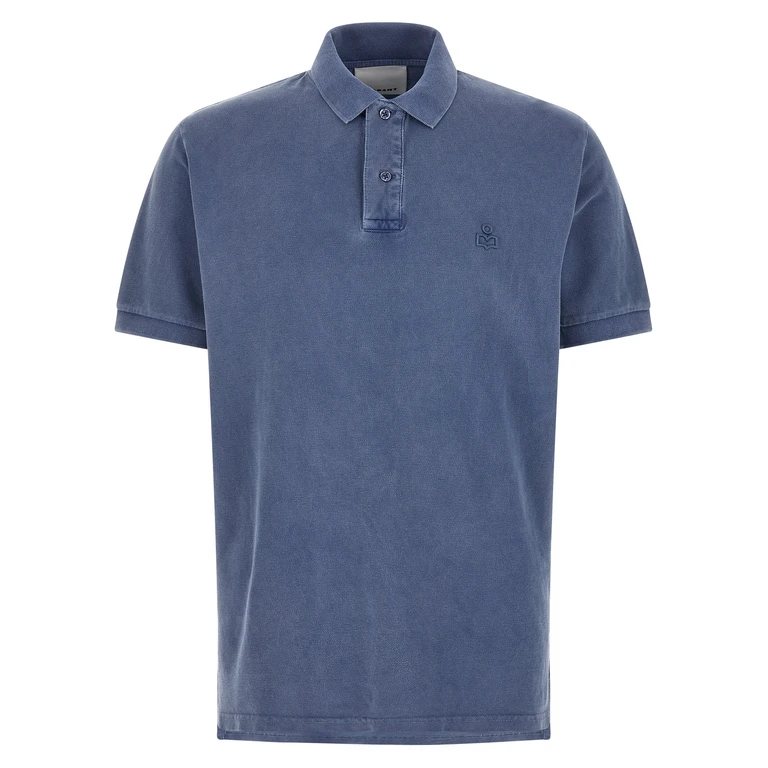 Marant Blue Cotton Polo Shirt - Men