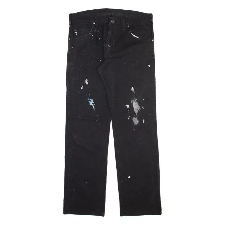 DICKIES Mens Trousers Black Regular Straight W32 L32