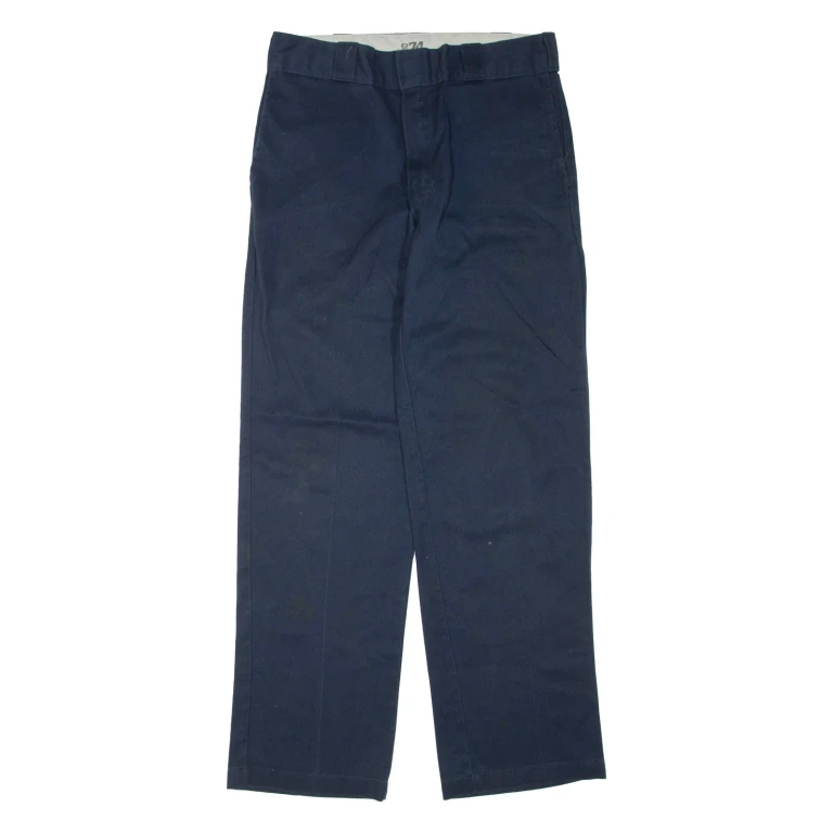 DICKIES Mens Trousers Blue Regular Straight W30 L32