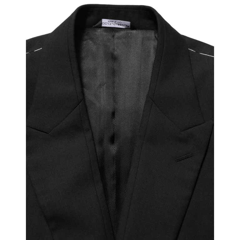 Dolce & Gabbana Black Wool Single Breasted Blazer Jacket Vigin Clothing - Men
