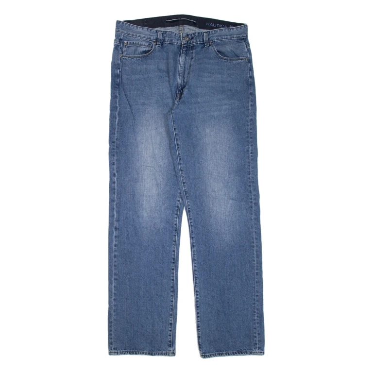 NAUTICA Mens Jeans Blue Relaxed Straight W34 L34