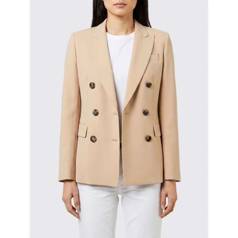 Slim Fit Double-Breasted Cady Blazer with Classic Lapels (II821AC002820)