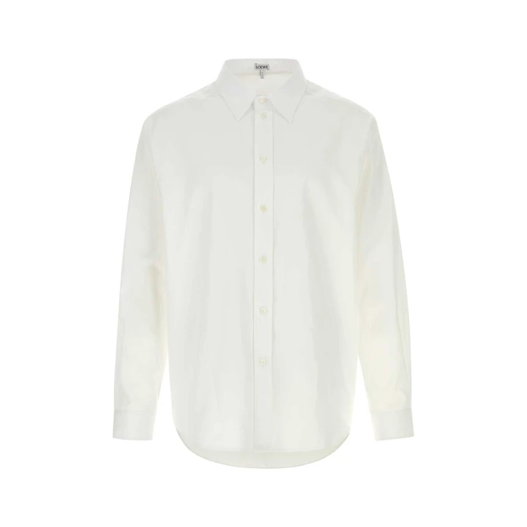 Loewe White Poplin Shirt Exterior: Cotton Camicie - Men