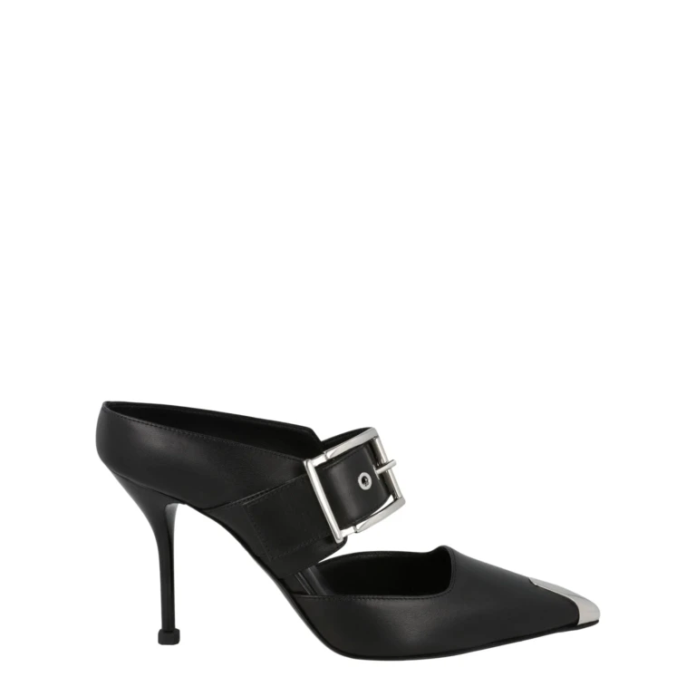 Buckle Leather Mules