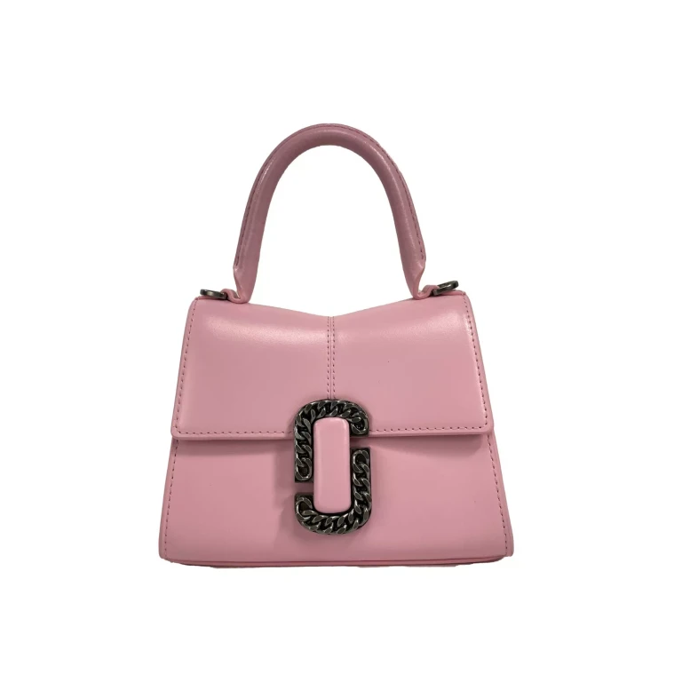 Marc Jacobs The St Mini Top Handle Satchel Crossbody Bag Silver Leather - Women