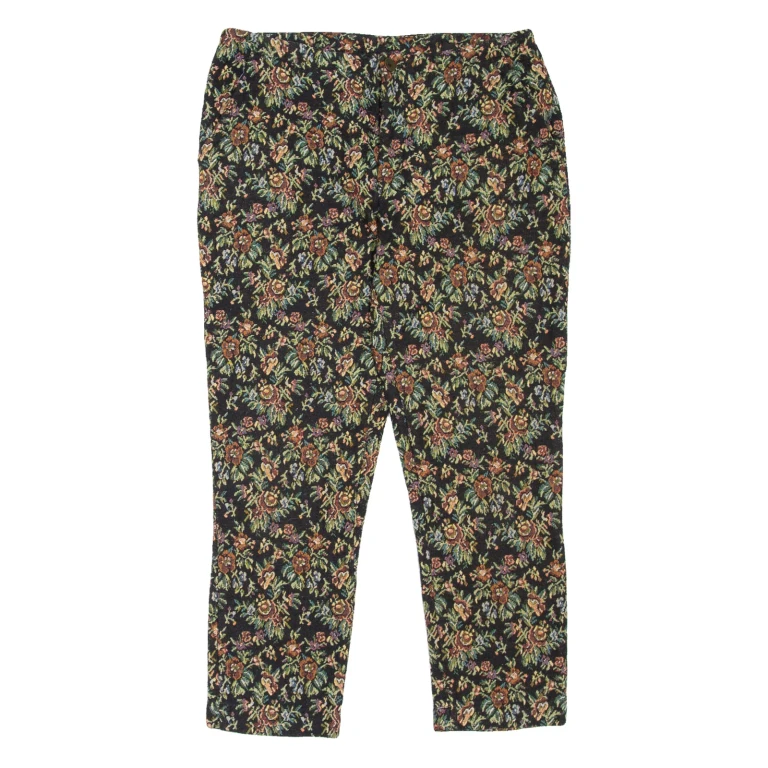 TOP SHOP Floral Womens Trousers Black Regular Tapered W28 L23