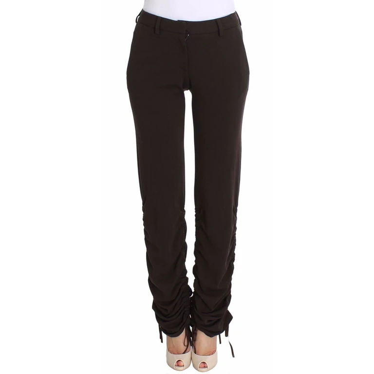 Ermanno Scervino Brown Stretch Casual Trousers Pants Blue Viscose - Women