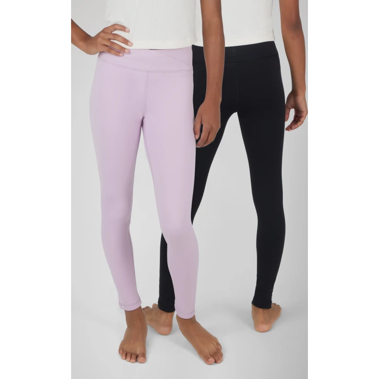 Girls 2 Pack Polarlux Madison Basic Crossover Waist Legging and Polarlux Everday Ankle Legging