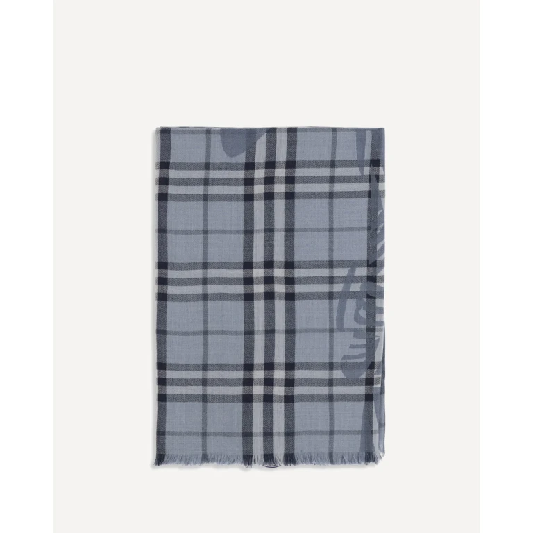 BURBERRY Knight Check wool and silk Scarf Female UNI