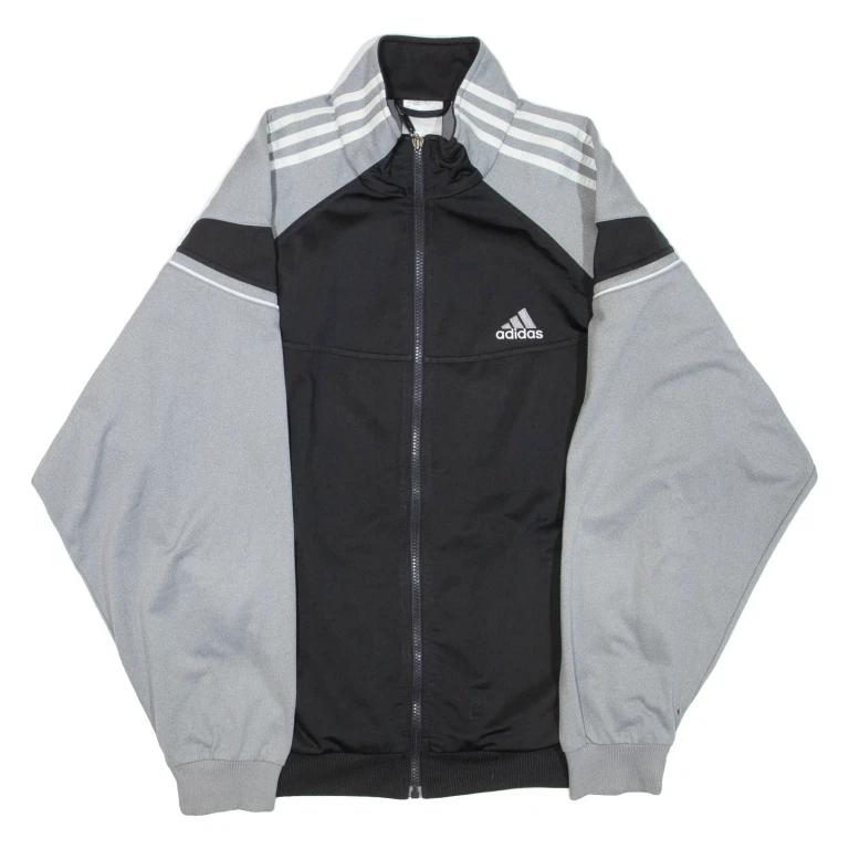 ADIDAS Womens Track Jacket Grey Colourblock L