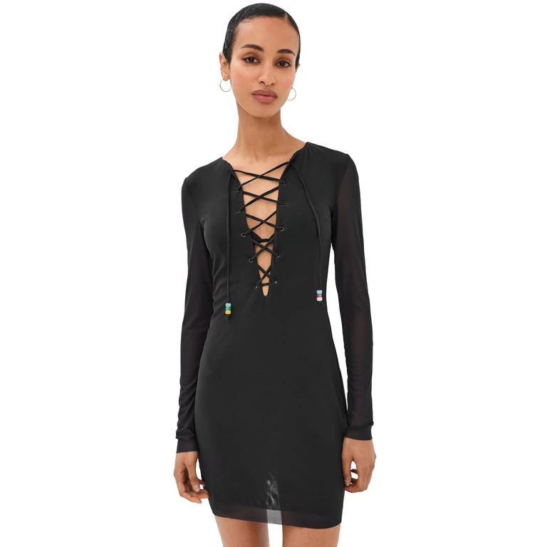 STAUD Reve Mini Dress Black XS
