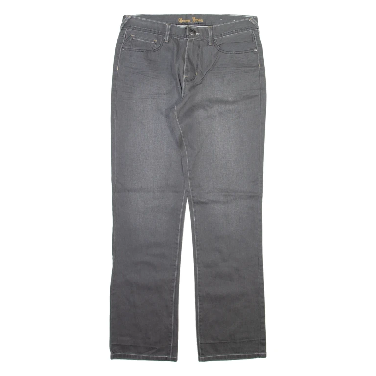 GUESS JEANS Mens Jeans Grey Regular Straight Stone Wash W33 L33