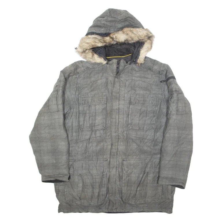 NAUTICA Mens Parka Coat Grey Hooded L