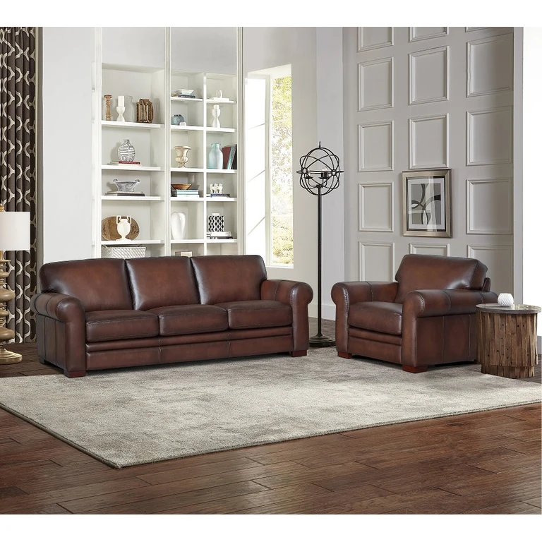 Eglinton Brown Leather Sofa and Chair Set