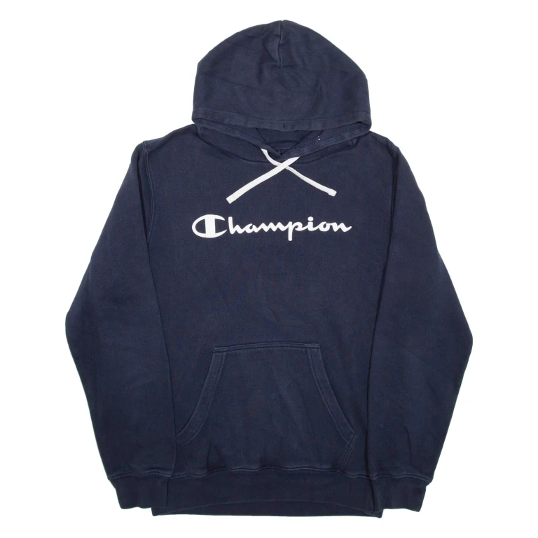 CHAMPION Mens Blue Hoodie M