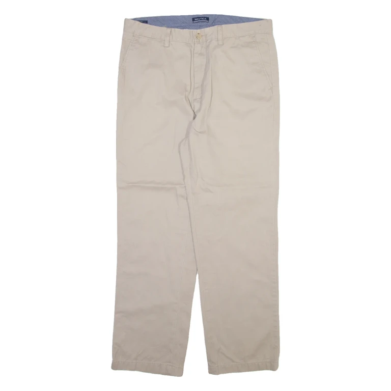 NAUTICA Mens Trousers Beige Regular Straight W34 L30