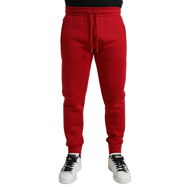 Dolce & Gabbana Red Cotton Blend Skinny Jogger Pants Nylon - Men
