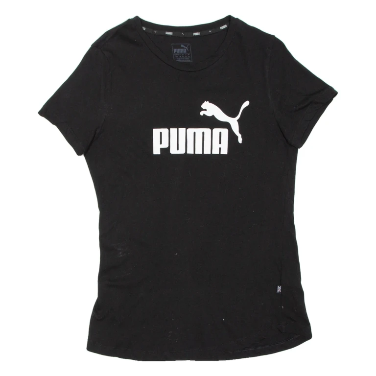 PUMA Womens T-Shirt Black UK 12