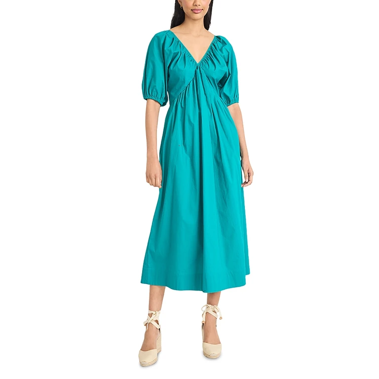 The Good Journey Puff Sleeve Midi Dress