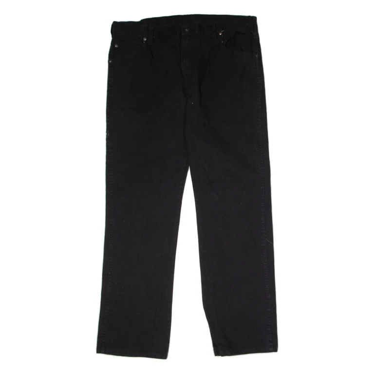 DICKIES Workwear Mens Canvas Trousers Black Regular Straight W38 L32