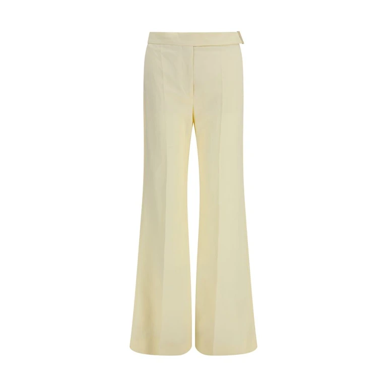 Max Mara Beige Viscose Flared Pants - Women