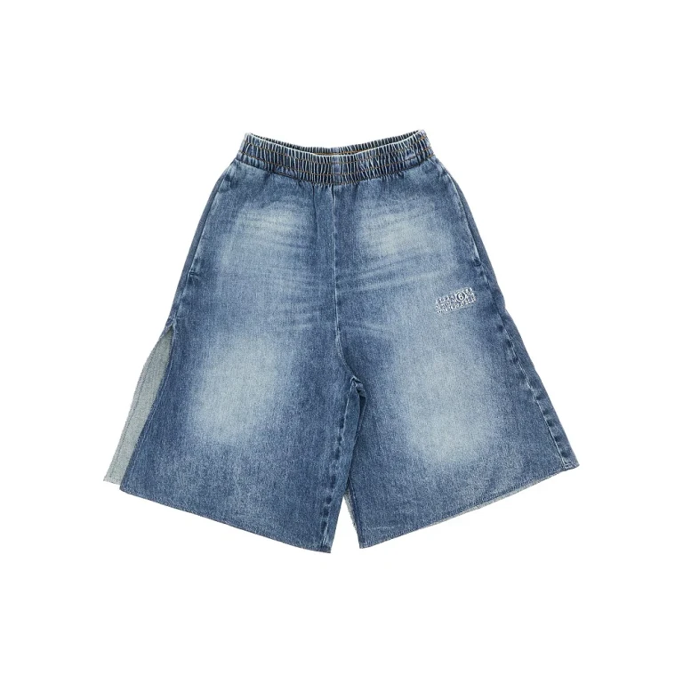 Shorts de mezclilla de corte ancho MM6 para niños 10A