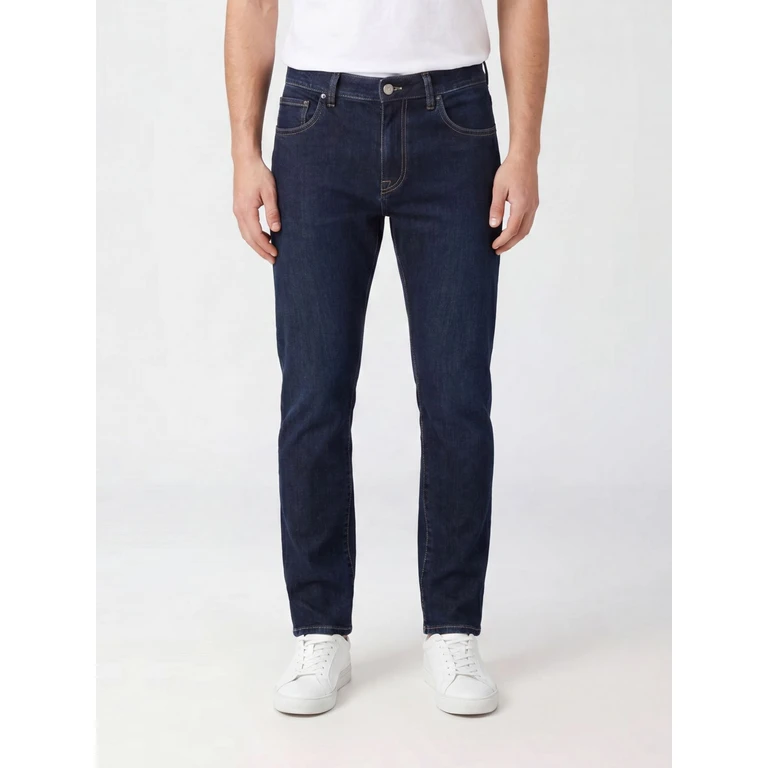 Skinny Fit Jeans in Stretch Cotton and Silk Denim with a Mid-Rise Waist (QP05Z0CP6130MB00)