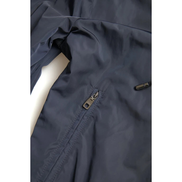 Dolce & Gabbana Blue Hooded Logo Polyester Full Zip Sweater Clothing - Men