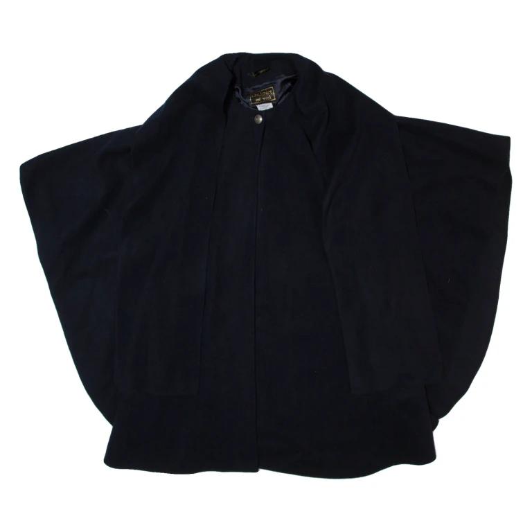 Vintage MAC TAGGART Poncho Womens Overcoat Coat Blue Cashmere 90s M