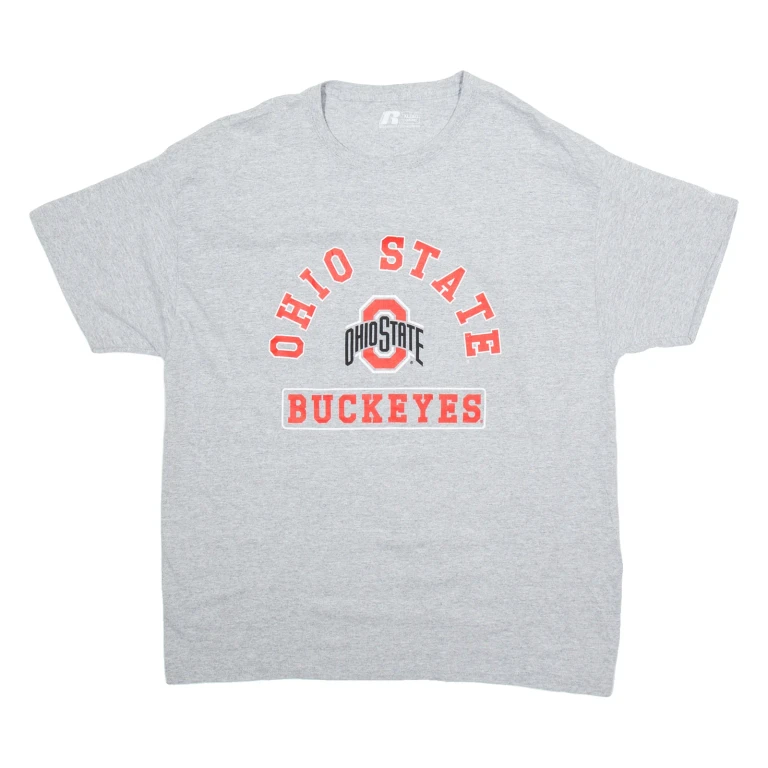 RUSSELL ATHLETIC Ohio State Buckeyes Mens T-Shirt Grey USA XL