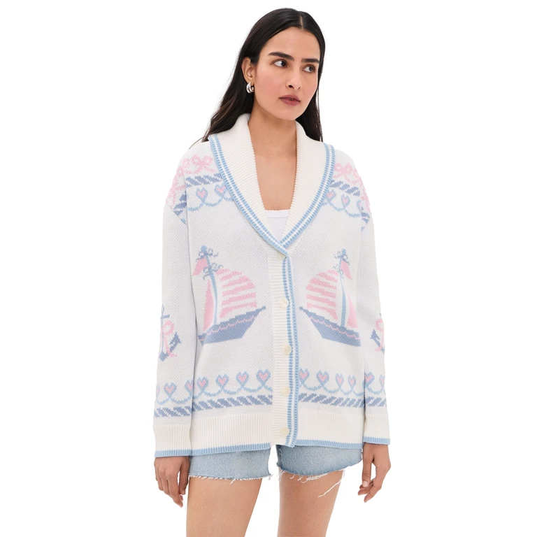 LoveShackFancy Aribella Cardigan SEAGLASS KISS XS