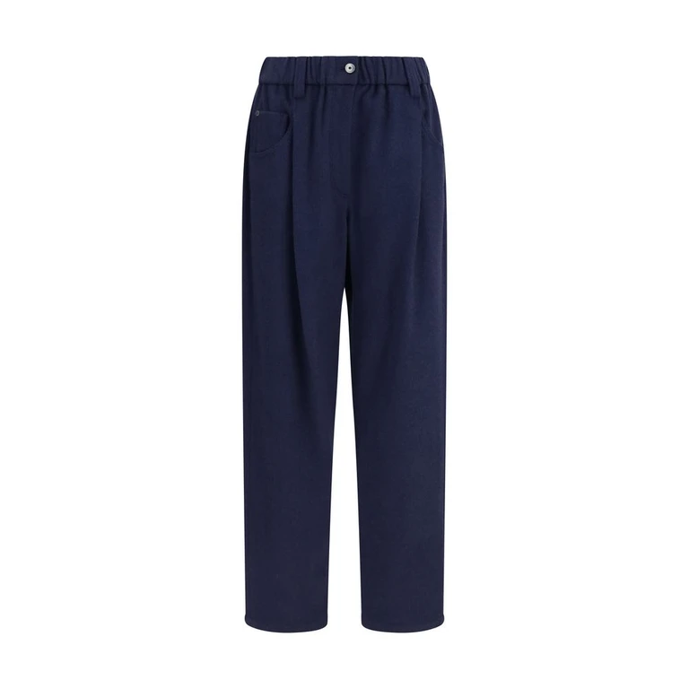 Brunello Cucinelli Blue Wool Oves Aries Pants - Women
