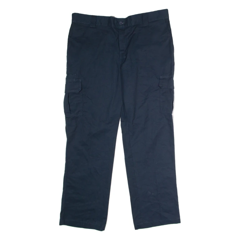 DICKIES Flex Workwear Cargo Mens Trousers Blue Regular Straight W40 L32
