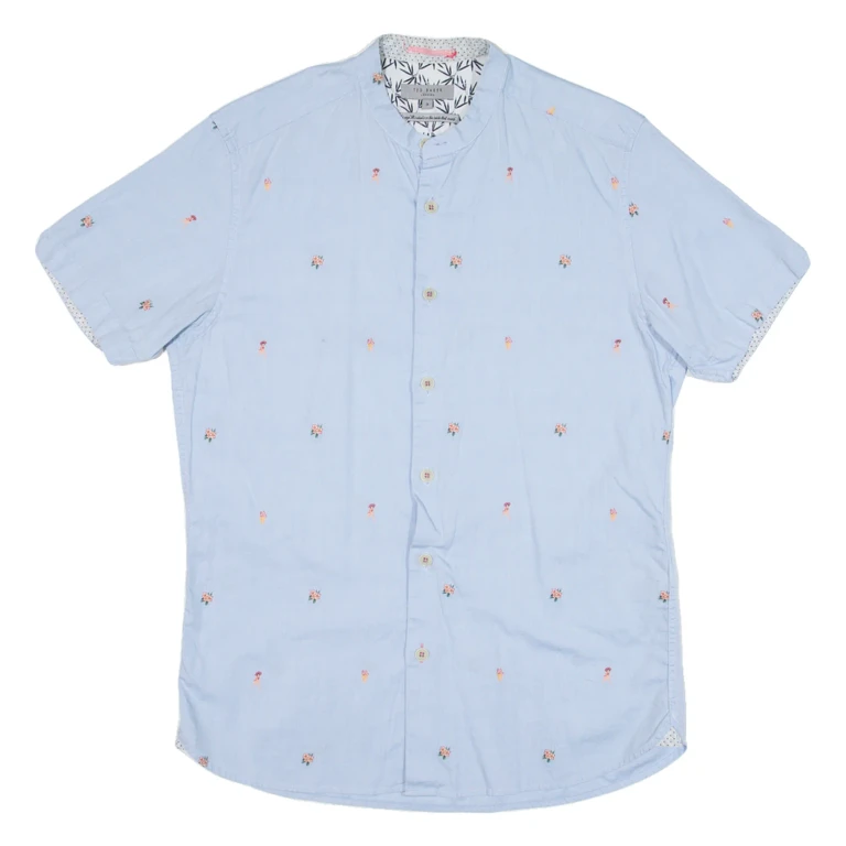 TED BAKER Mens Shirt Blue Floral M