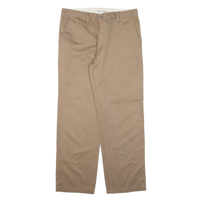 DOCKERS Mens Trousers Beige Regular Straight W32 L28