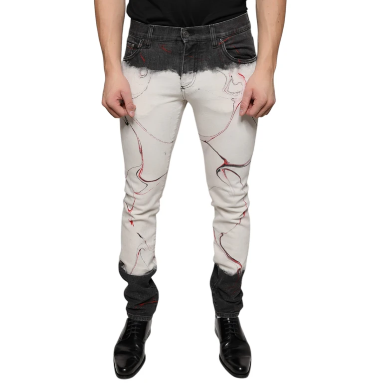 Dolce & Gabbana Yellow Cotton Tie Dye Straight Denim Jeans Elastane Clothing - Men