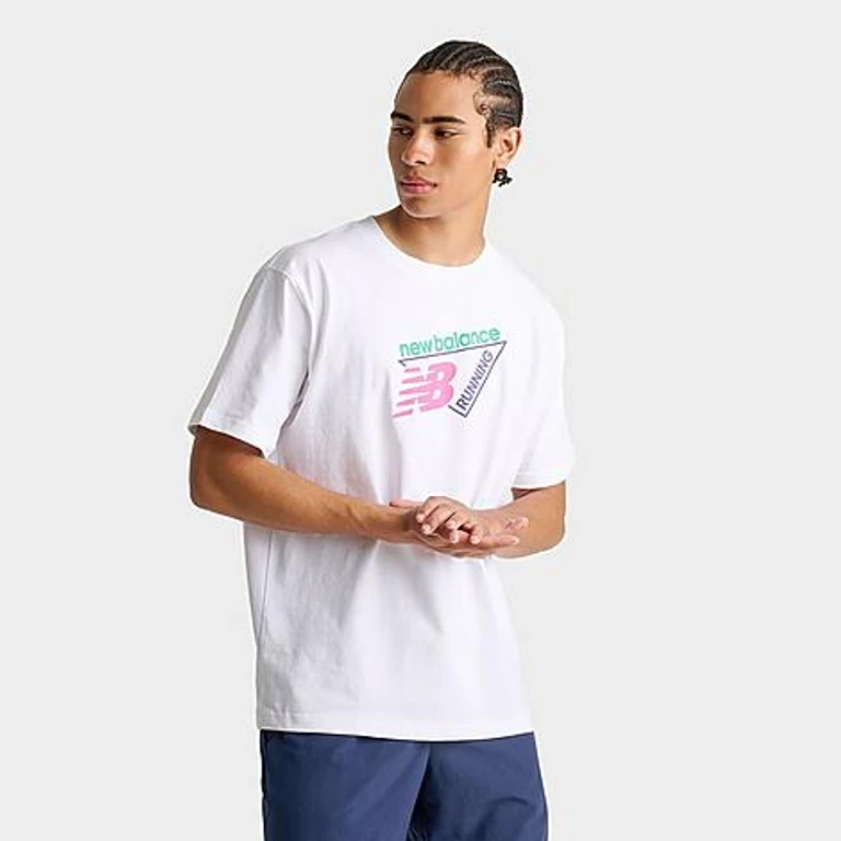 New Balance Men's Classic Tri-Logo T-Shirt in White Size: Small